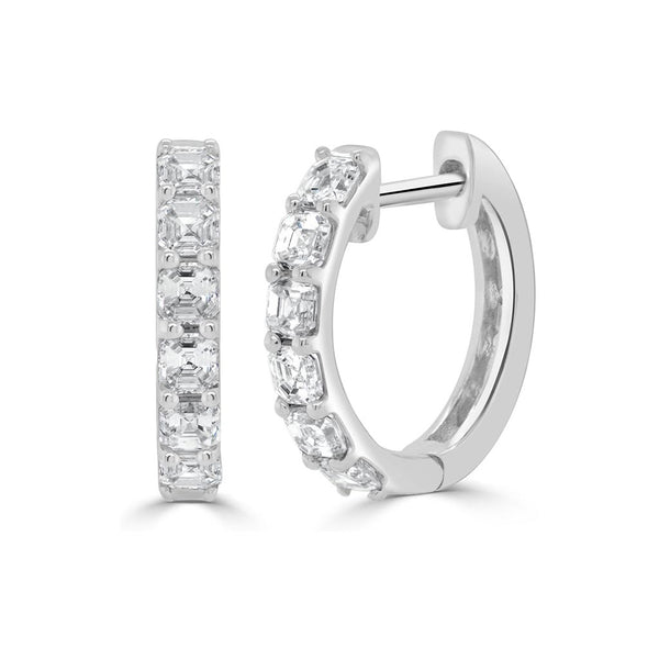 Ascher-Cut Diamond Huggies - 1