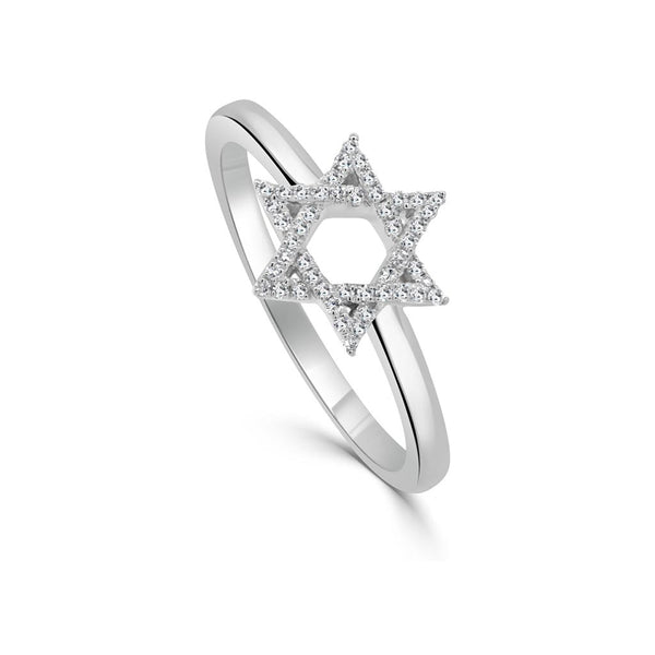 Diamond Star of David Ring - 1
