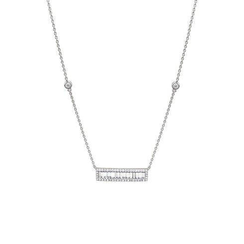 Diamond & Baguette Necklace - 1