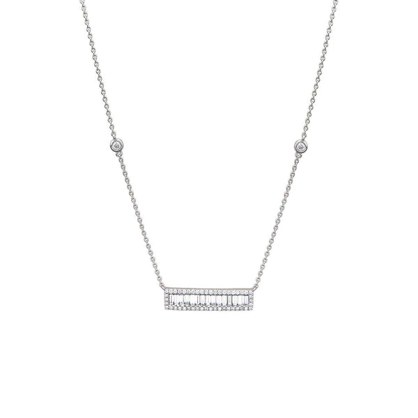 Diamond & Baguette Necklace - 1