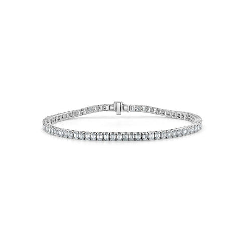 Emerald-Cut Diamond Tennis Bracelet - 1