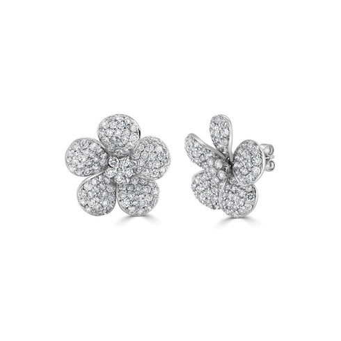 Diamond Flower Studs - 1