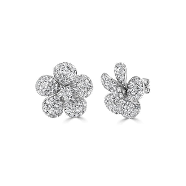 Diamond Flower Studs - 1