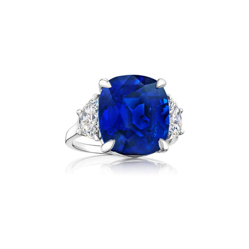 Blue Sapphire And Diamond Ring - 1