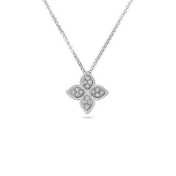 Princess Flower Medium Diamond Flower Pendant - 1