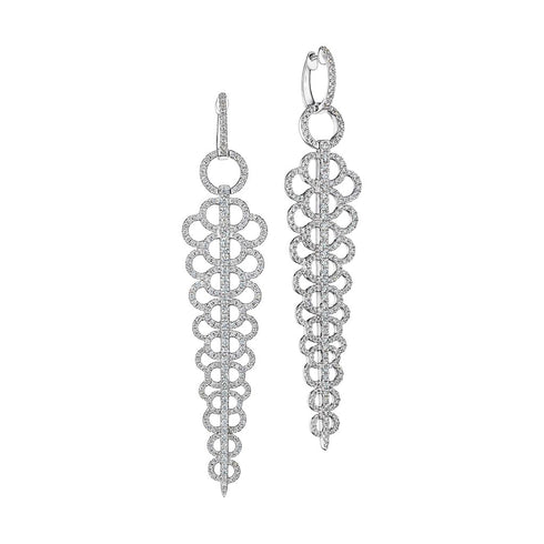 Fancy Pave Drop Diamond Earrings - 1