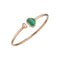 Happy Hearts Open Heart Diamond And Green Malachite Bangle - 1