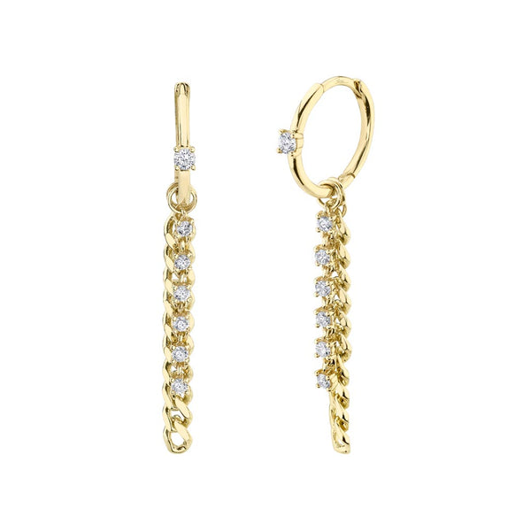 Diamond Link Huggie Earring Earrings - 1