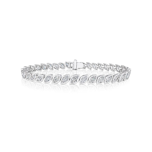 Tennis Bezel Marquise Diamond Bracelet - 1