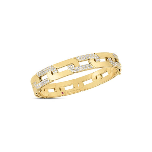 Navarra Alternating Diamond Link Bangle - 1