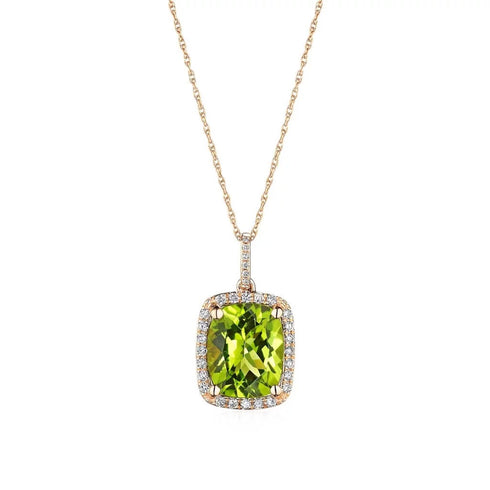 Peridot And Diamond Pendant - 1