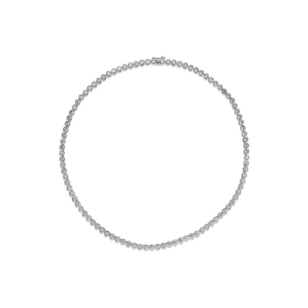 Tennis Bezel Round Diamond Necklace - 1