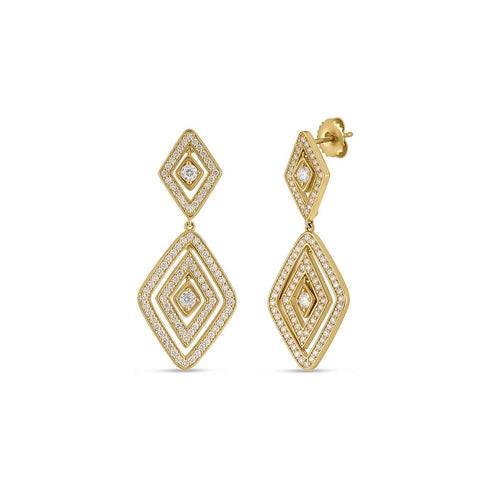 Diamante Diamond Dangle Earrings - 1