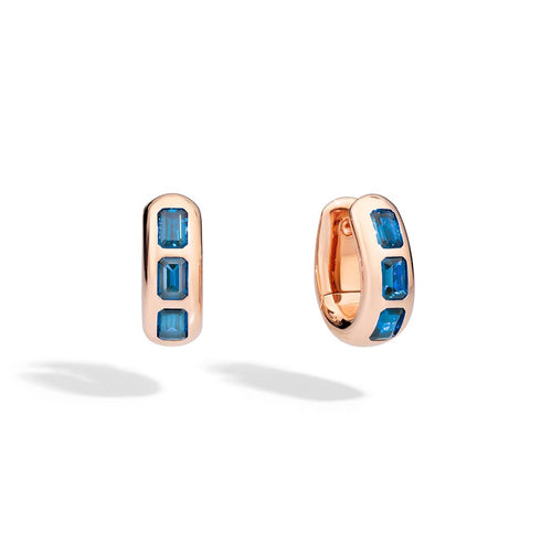 Iconica Huggie London Blue Topaz Earrings - 1