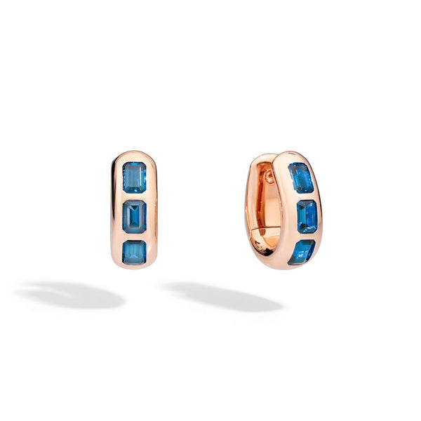 Iconica Huggie London Blue Topaz Earrings - 1