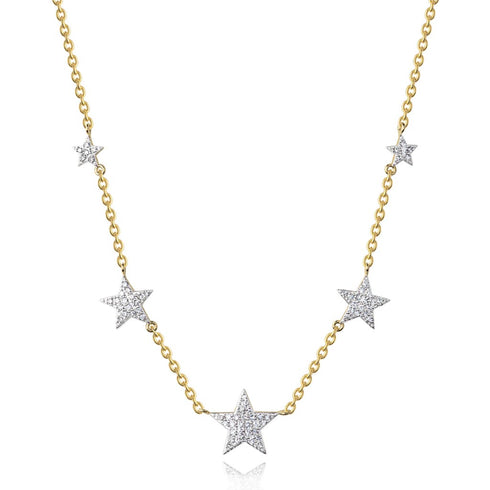 Graduated Five Star Infinity Necklace - 1