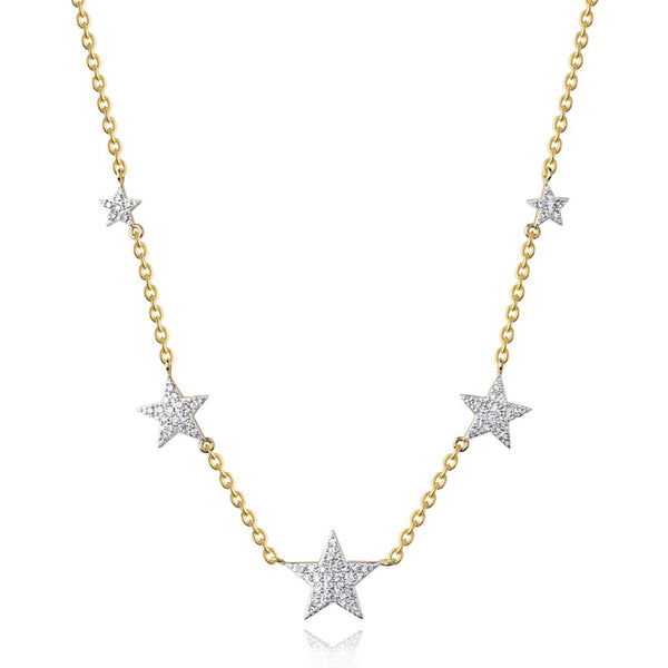 Graduated Five Star Infinity Necklace - 1