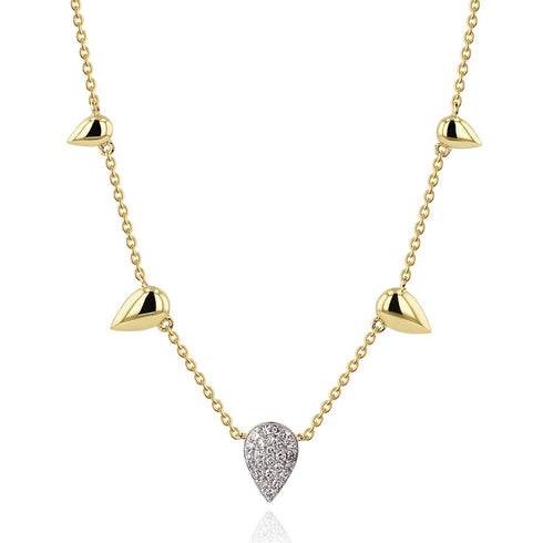 Deconstructed Petal Graduated Station Necklace - 1