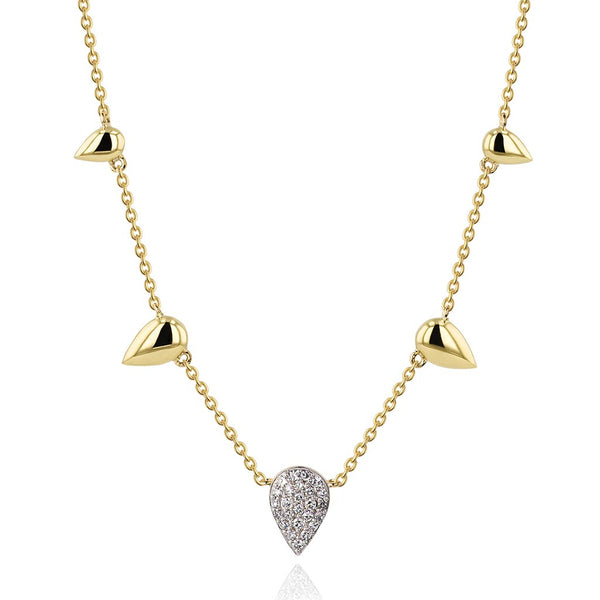 Deconstructed Petal Graduated Station Necklace - 1