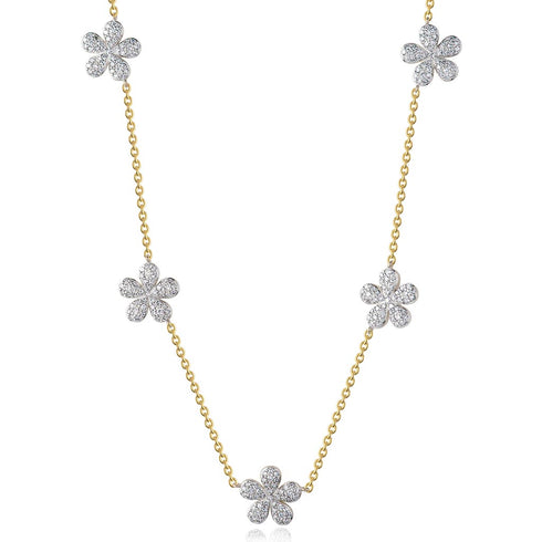 Five Station Forget-Me-Not Petite Necklace - 1
