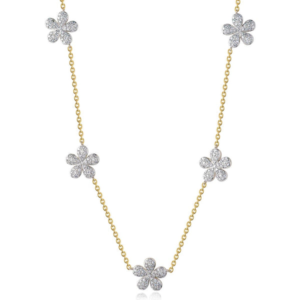 Five Station Forget-Me-Not Petite Necklace - 1