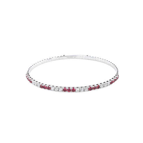 Ruby & Diamond Flexible Bangle - 1