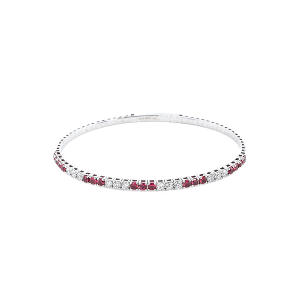 Ruby & Diamond Flexible Bangle - 1