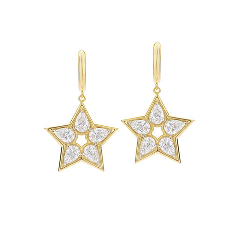 Pear Star Huggie Earrings - 1