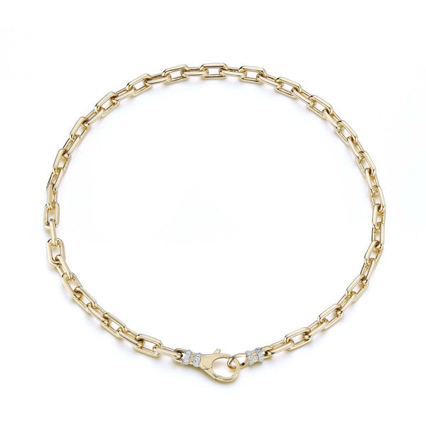 Clive Gold Chain Choker With Diamond Necklace - 1