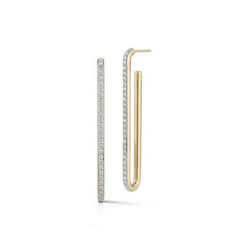 Saxon Gold And Diamond Long Link Earrings - 1