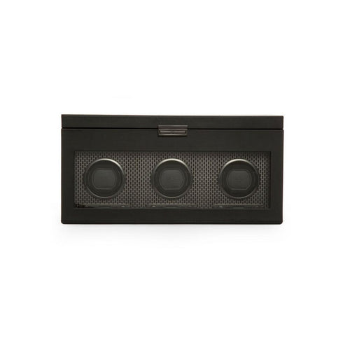 Powder Coat Axis Triple Watch Winder With Storage - 1