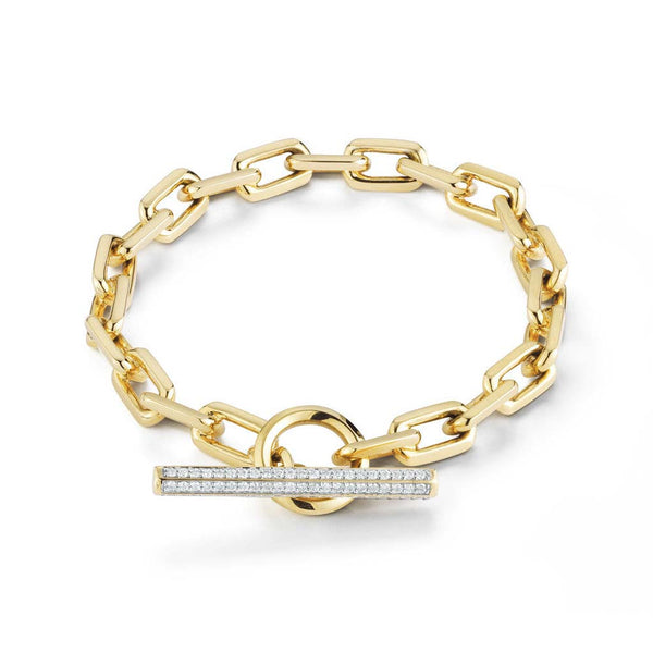 Saxon Gold Diamond Toggle Chain Link Bracelet - 1