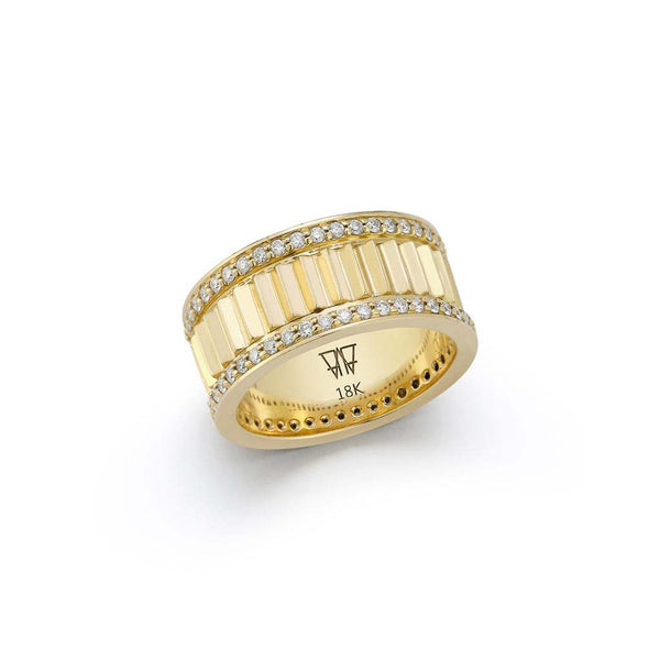 Clive Gold And Diamond Fluted Ring - 1