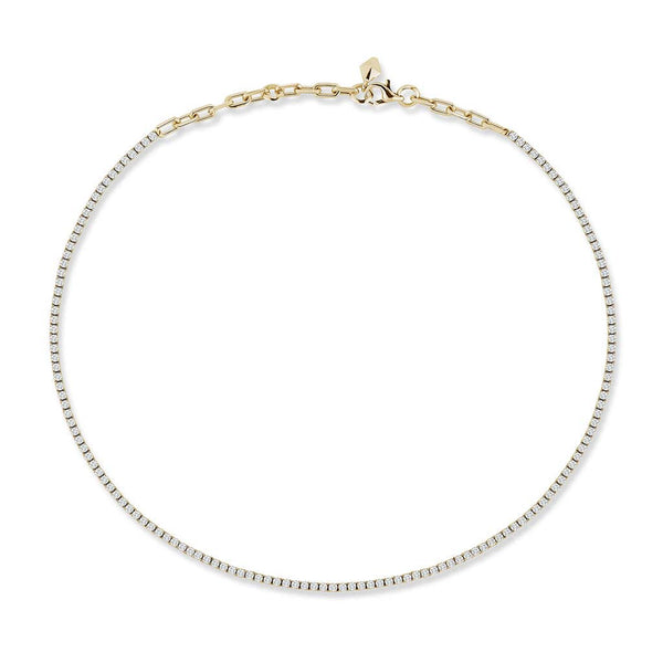Classic Gold And Diamond Tennis Necklace - 1