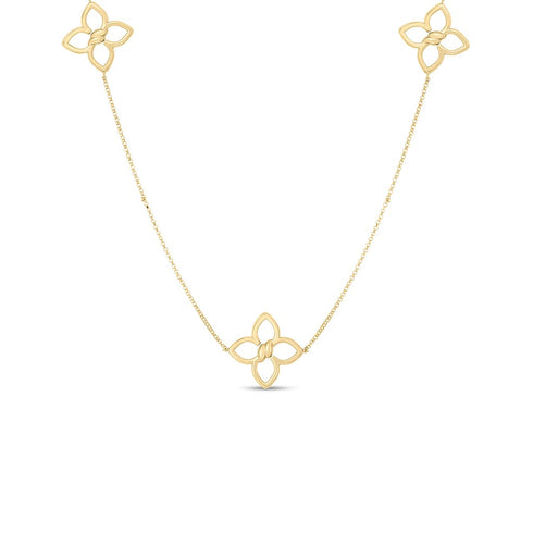Gold Cialoma Diamond Flower Station Necklace - 1