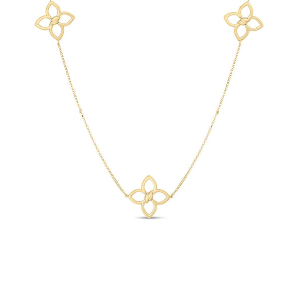 Gold Cialoma Diamond Flower Station Necklace - 1