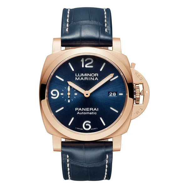 Luminor Marina Goldtech Sole Blu 44mm with Blue Sun-brushed Dial Watch - 1