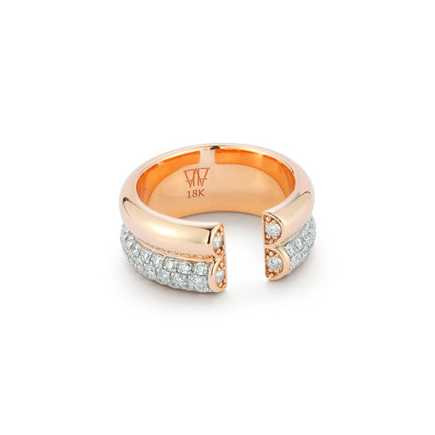 Thoby Diamond Edge 2 Row Tubular Ring Fashion Ring - 4