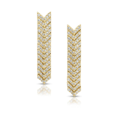 Pave Diamond Zipper Drop Earrings - 1