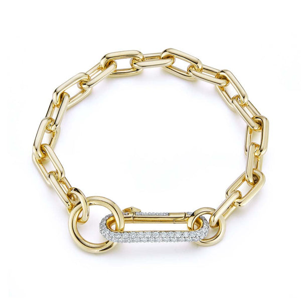 Saxon Gold Chain Link Diamond Bracelet - 1
