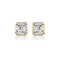 Bezel Stud Asscher Cut Diamond Earrings - 1