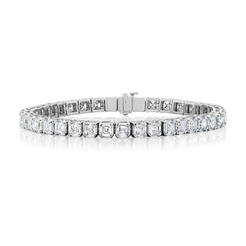 Asscher Cut Diamond Tennis Bracelet - 1