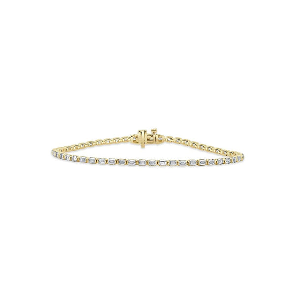Emerald Cut Diamond Tennis Bracelet - 1