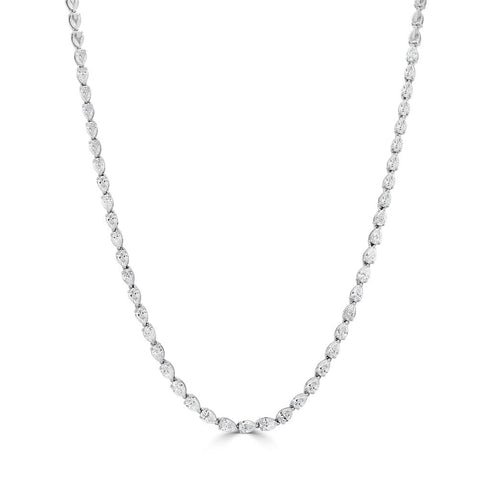 Pear-Shape Diamond Tennis Necklace - 1
