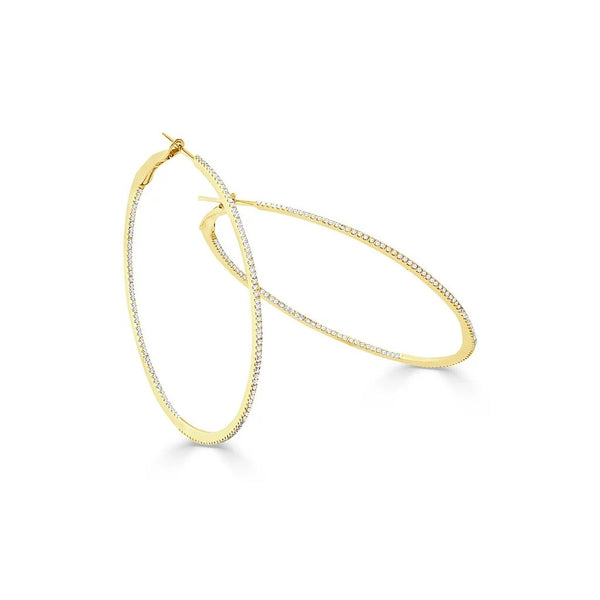 Hoop 2in Diamond Earrings - 1