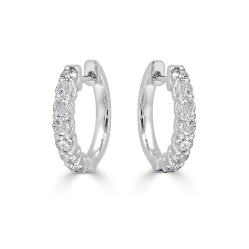 Huggie 0.5in Diamond Earrings 0.8ctw - 1