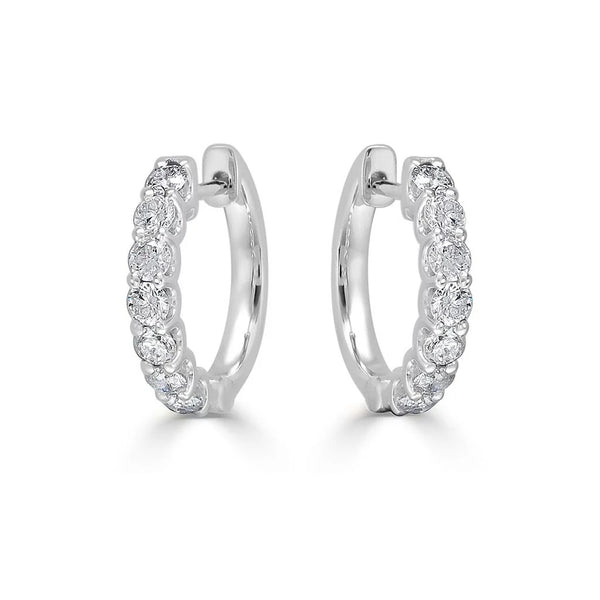Huggie 0.5in Diamond Earrings 0.8ctw - 1