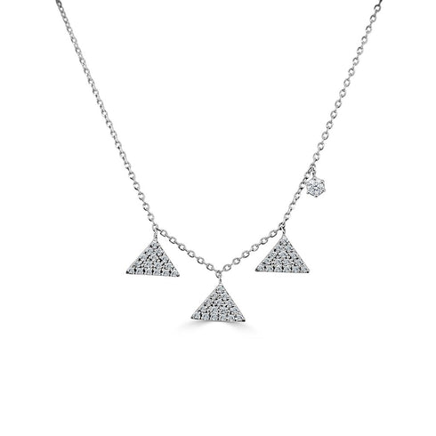 Diamond Dangle Triangle Necklace - 1