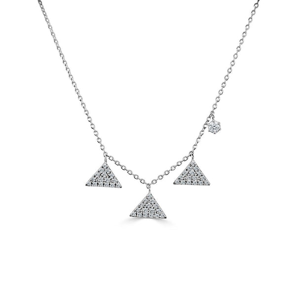 Diamond Dangle Triangle Necklace - 1