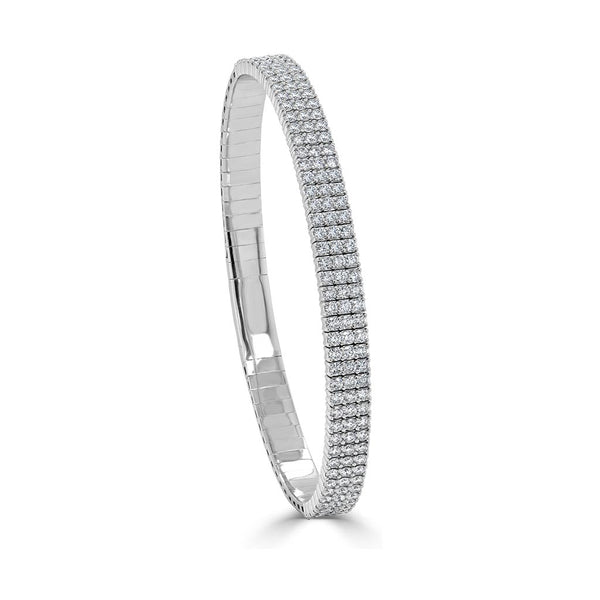 Diamond 3-Row Flexible Bangle - 1